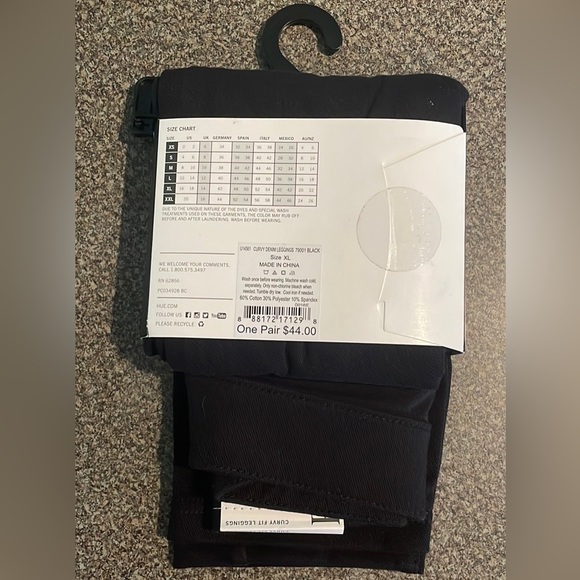 NEW Hue Women's Curvy Black Denim Leggings XL 16 18 - Picture 2 of 2